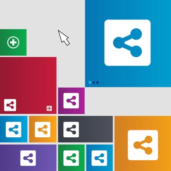 Share icon sign. buttons. Modern interface website buttons with cursor pointer. illustration