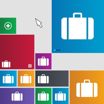 suitcase icon sign. buttons. Modern interface website buttons with cursor pointer. illustration