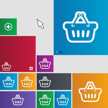 shopping cart icon sign. buttons. Modern interface website buttons with cursor pointer. illustration