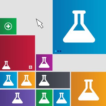 Conical Flask icon sign. buttons. Modern interface website buttons with cursor pointer. illustration