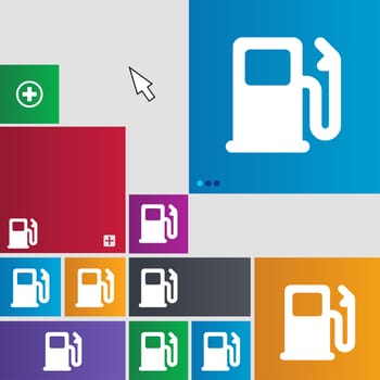 Petrol or Gas station, Car fuel icon sign. buttons. Modern interface website buttons with cursor pointer. illustration