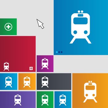 train icon sign. buttons. Modern interface website buttons with cursor pointer. illustration