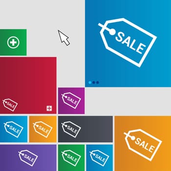 Sale icon sign. buttons. Modern interface website buttons with cursor pointer. illustration