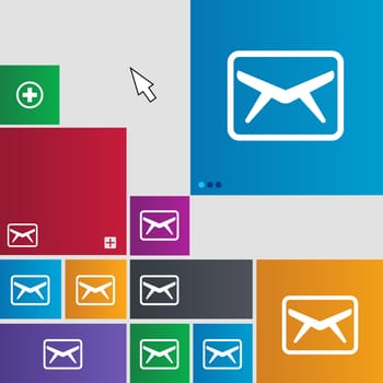 Mail, Envelope, Message icon sign. buttons. Modern interface website buttons with cursor pointer. illustration