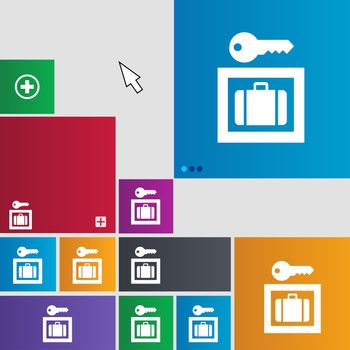 Luggage Storage icon sign. buttons. Modern interface website buttons with cursor pointer. illustration