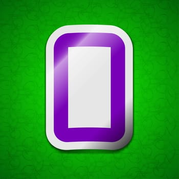 zero icon sign. Symbol chic colored sticky label on green background. illustration