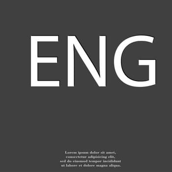 English icon symbol Flat modern web design with long shadow and space for your text. illustration