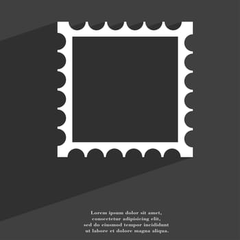 Photo frame template icon symbol Flat modern web design with long shadow and space for your text. illustration