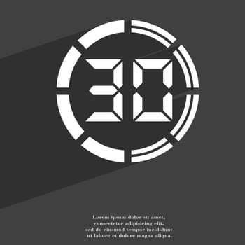 30 second stopwatch icon symbol Flat modern web design with long shadow and space for your text. illustration