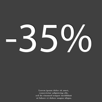 35 percent discount icon symbol Flat modern web design with long shadow and space for your text. illustration