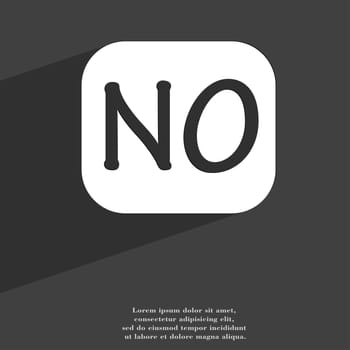 NO Norway translation icon symbol Flat modern web design with long shadow and space for your text. illustration