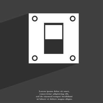 Power switch icon symbol Flat modern web design with long shadow and space for your text. illustration