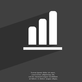 Growth and development concept. graph of Rate icon symbol Flat modern web design with long shadow and space for your text. illustration