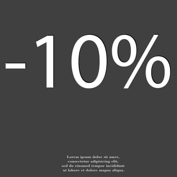 10 percent discount icon symbol Flat modern web design with long shadow and space for your text. illustration