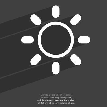 Brightness icon symbol Flat modern web design with long shadow and space for your text. illustration