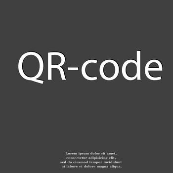 Qr code icon symbol Flat modern web design with long shadow and space for your text. illustration