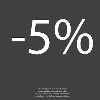 5 percent discount icon symbol Flat modern web design with long shadow and space for your text. illustration