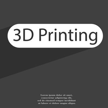 3d Printing icon symbol Flat modern web design with long shadow and space for your text. illustration