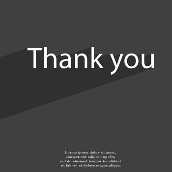 Thank you icon symbol Flat modern web design with long shadow and space for your text. illustration