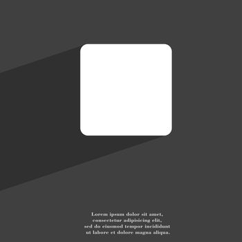 stop button icon symbol Flat modern web design with long shadow and space for your text. illustration