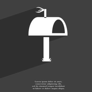 Mailbox icon symbol Flat modern web design with long shadow and space for your text. illustration