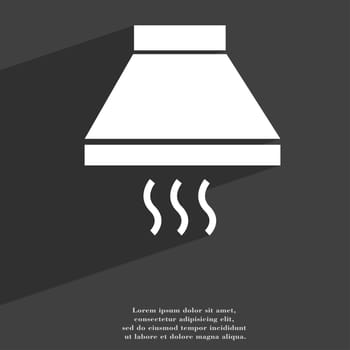 Kitchen hood icon symbol Flat modern web design with long shadow and space for your text. illustration