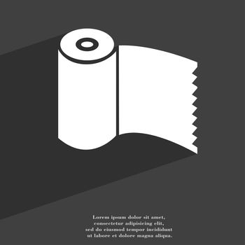 Toilet paper, WC roll icon symbol Flat modern web design with long shadow and space for your text. illustration