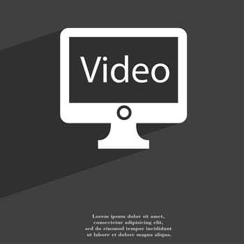 video icon symbol Flat modern web design with long shadow and space for your text. illustration