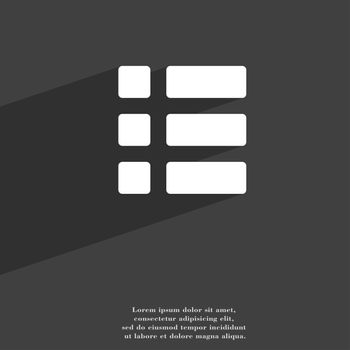 List menu, Content view options icon symbol Flat modern web design with long shadow and space for your text. illustration