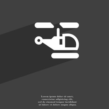 Helicopter icon symbol Flat modern web design with long shadow and space for your text. illustration