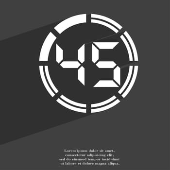 45 second stopwatch icon symbol Flat modern web design with long shadow and space for your text. illustration