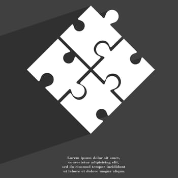 Puzzle piece icon symbol Flat modern web design with long shadow and space for your text. illustration