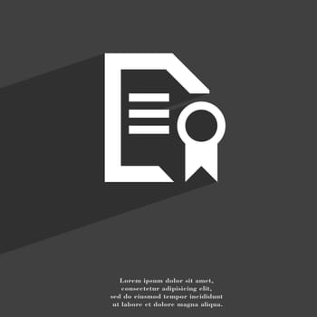 Award File document icon symbol Flat modern web design with long shadow and space for your text. illustration