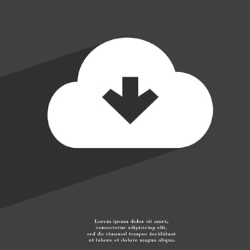 Download from cloud icon symbol Flat modern web design with long shadow and space for your text. illustration