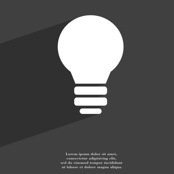 Light lamp, Idea icon symbol Flat modern web design with long shadow and space for your text. illustration