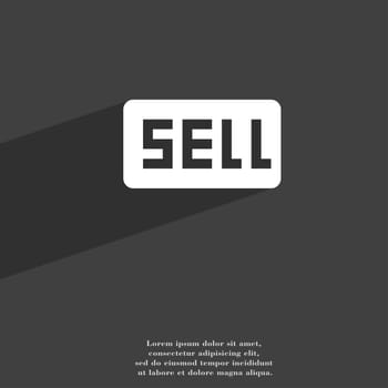 Sell, Contributor earnings icon symbol Flat modern web design with long shadow and space for your text. illustration