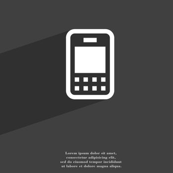 Mobile telecommunications technology icon symbol Flat modern web design with long shadow and space for your text. illustration