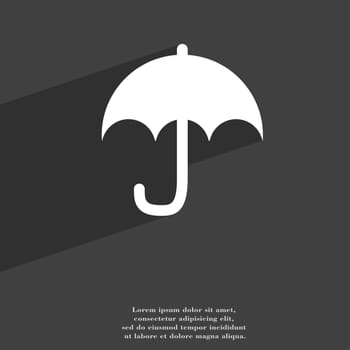 Umbrella icon symbol Flat modern web design with long shadow and space for your text. illustration