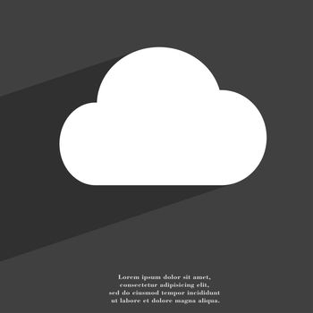 cloud icon symbol Flat modern web design with long shadow and space for your text. illustration