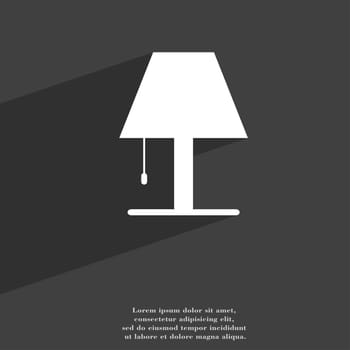 Lamp icon symbol Flat modern web design with long shadow and space for your text. illustration