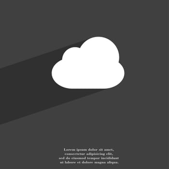 Cloud icon symbol Flat modern web design with long shadow and space for your text. illustration