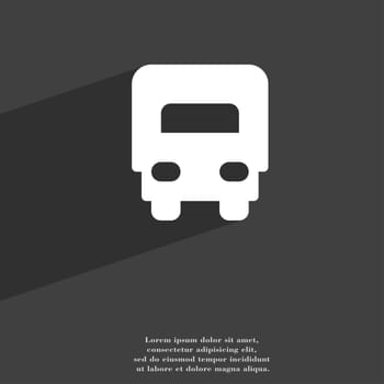 Delivery truck icon symbol Flat modern web design with long shadow and space for your text. illustration