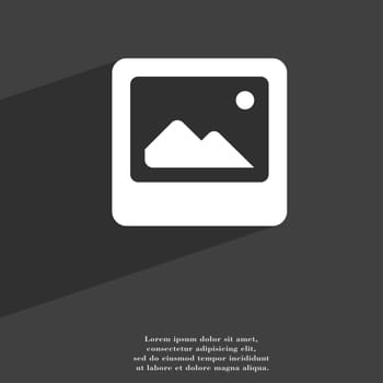 Photo frame template icon symbol Flat modern web design with long shadow and space for your text. illustration