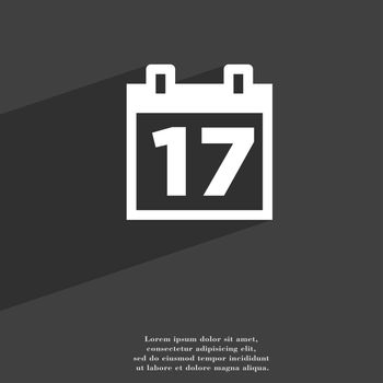 Calendar, Date or event reminder icon symbol Flat modern web design with long shadow and space for your text. illustration