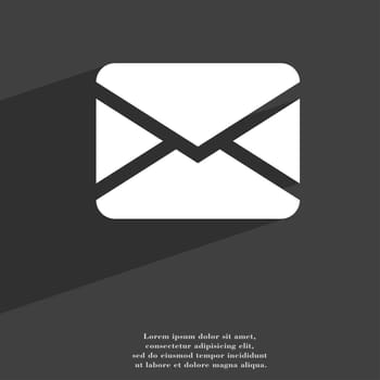 Mail, Envelope, Message icon symbol Flat modern web design with long shadow and space for your text. illustration
