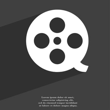 Film icon symbol Flat modern web design with long shadow and space for your text. illustration