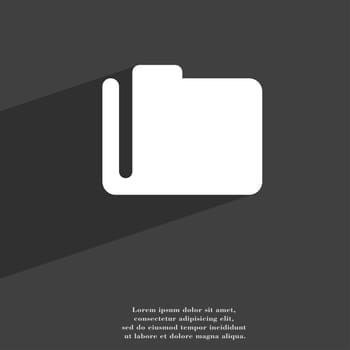 Document folder icon symbol Flat modern web design with long shadow and space for your text. illustration