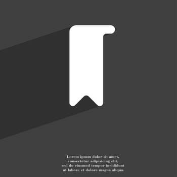 bookmark icon symbol Flat modern web design with long shadow and space for your text. illustration