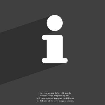 Information, Info icon symbol Flat modern web design with long shadow and space for your text. illustration