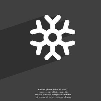 snowflake icon symbol Flat modern web design with long shadow and space for your text. illustration